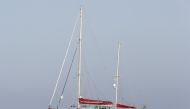 This file photo taken on July 17, 2018 shows the Spanish NGO Proactiva Open Arms' Astral sailing boat during a rescue mission in the Mediterranean open about 85 miles off the Libyan coast. (AFP / PAU BARRENA)