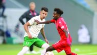 Action during yesterday’s QNB Stars League match between Al Arabi and Al Ahli at the Al Janoub Stadium.