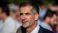 Costas Bakoyannis, mayor of Athens, attends his swearing-in ceremony as mayor of Athens at the park Platon academy in Athens, on August 25, 2019. AFP / Angelos Tzortzinis
 