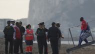 A migrant arrives from Lampedusa at the Centre for Temporary Assistance to Foreigners (CATE), disembarking from the Spanish military ship 