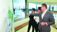 Chengdu Football Association’s officials during their visit to Aspire Academy,  yesterday. 