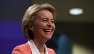 European Commission's president-designate Ursula von der Leyen speaks during a news conference at the EU Commission headquarters in Brussels, Belgium September 10, 2019. REUTERS/Yves Herman