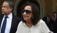 (FILES) This file photo taken on July 27, 2019, shows Tunisia's former first lady Chadlia Saïda Farhat, widow of late Tunisian president Beji Caid Essebsi, during her husband's state funeral at the presidential palace in the capital's eastern suburb of Ca