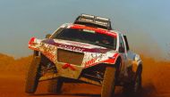 Qatar’s Adel Abdulla in action at the 27th edition of the 24H Tout Terrain de France at the Circuit de Fontaine-Fourches yesterday.
