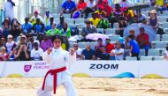 Qatar’s Mona Saud in action during the first round of the Women’s Individual Kata yesterday.
Picture: @qatar_olympic / Twitter