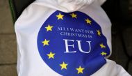 File photo of an Anti-Brexit seat cover is seen outside the Houses of Parliament in London. Reuters/Toby Melville