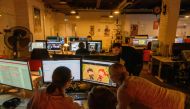 Employees work at Parovoz animation studio in Moscow on February 1 2019 which, with its Netflix contracts, is at the forefront of a resurgence of animation industry. AFP / Mladen Antonov