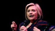 Former US Secretary of State Hillary Clinton speaks during an event promoting 