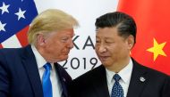 FILE PHOTO: U.S. President Donald Trump meets with China's President Xi Jinping at the start of their bilateral meeting at the G20 leaders summit in Osaka, Japan, June 29, 2019. Reuters/Kevin Lamarque 