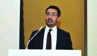 Waqas Samad, CEO of FTSE Russell, addressing the Smart Sustainability Forum. Pic: Salim Matramkot/The Peninsula
