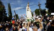Demonstrators march during an anti-abortion protest rally demanding a ban on abortions in Bratislava, Slovakia, September 22, 2019. Reuters/David W. Cerny
