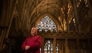 Stephen Cottrell, the current Bishop of Chelmsford, poses for photographs inside York Minster in York, northern England on December 17, 2019.  AFP / Oli Scarff
