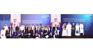 Ahli Bank senior executives and staff during Qatar National Day celebrations.
