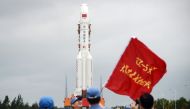 The Long March-5 Y3 rocket, China's largest carrier rocket, is transported to the launching site at the Wenchang Space Launch Center in Wenchang, Hainan province, China December 21, 2019.  China Daily via Reuters