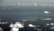 An aerial photo shows the alleged on-going land reclamation by China on mischief reef in the Spratly Islands in the South China Sea, May 11, 2015. Reuters / Ritchie B Tongo