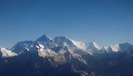 Mount Everest, the world highest peak, and other peaks of the Himalayan range are seen through an aircraft window during a mountain flight from Kathmandu, Nepal January 15, 2020. REUTERS/Monika Deupala