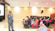 Principal A P Sharma during the workshop for 'Creating Constructive Competencies'.