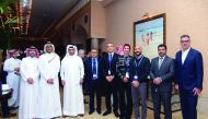 Senior officials of al khaliji during the Compliance and Combating Financial Crime Conference which concluded in Doha recently. 
