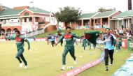 Bangladesh cricket players react after winning the ICC Under-19 World Cup cricket finals between India and Bangladesh at the Senwes Park, in Potchefstroom, on February 9, 2020. AFP / Michele Spatari
