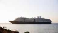MS Westerdam cruise ship is moored at port in Sihanoukville, where it has been granted permission to dock following nearly two weeks at sea after being turned away by five countries over coronavirus fears, Cambodia February 13, 2020. Reuters/Juarawee Kitt