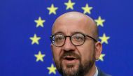 Charles Michel speaks during a press conference during the third day of a EU summit in Brussels on July 2, 2019. AFP / Belga Thierry Roge