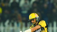 Peshawar Zalmi's Shoaib Malik plays a shot during the Pakistan Super League (PSL) T20 cricket match between Quetta Gladiators and Peshawar Zalmi at the Rawalpindi Cricket Stadium in Rawalpindi on March 5, 2020. AFP / Aamir Qureshi
