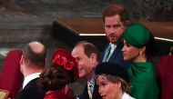 Prince Harry and Meghan, Duchess of Sussex, and Prince William and Catherine, Duchess of Cambridge attend the annual Commonwealth Service at Westminster Abbey in London, Britain, March 9, 2020. Phil Harris /Pool via Reuters