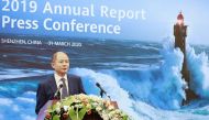 Eric Xu, Huawei's Rotating Chairman announcing Huawei's 2019 financial results, yesterday.