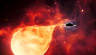 A star being torn apart by an intermediate-mass black hole, surrounded by an accretion disc is seen in an artist's impression obtained by Reuters April 2, 2020. ESA/Hubble, M. Kornmesser/Handout via REUTERS