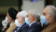 Foreign Affairs Minister of Iran Mohammad Javad Zarif (3rd R) attends the National Committee Against the Coronavirus (COVID-19) with medical mask in Tehran, Iran on April 08, 2020.  Iranian Presidency/Anadolu