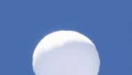 A balloon-like white object in the sky is pictured in Sendai, Japan in this photo taken by Kyodo June 17, 2020. Mandatory credit Kyodo/via REUTERS 