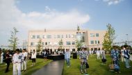 Models present creations from the Dolce & Gabbana Spring/Summer 2021 men's collection in a live-streamed show at the university campus of the Humanitas Research Foundation in one of the first physical fashion shows since the coronavirus disease (COVID-19)
