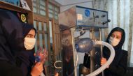 Members of an Afghan all-female robotics team work on an open-source and low-cost ventilator, during the coronavirus disease (COVID-19) outbreak in Herat Province, Afghanistan April 15, 2020. Picture taken April 15, 2020.REUTERS/Jalil Ahmad