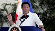 FILE PHOTO: FILE PHOTO: President Rodrigo Duterte speaks after his arrival, from a visit in Israel and Jordan at Davao International airport in Davao City in southern Philippines, September 8, 2018. REUTERS/Lean Daval Jr/File Photo