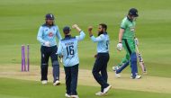 Ageas Bowl, Southampton, Britain - August 1, 2020 England's Adil Rashid celebrates bowling Ireland's Kevin O'Brien, as play resumes behind closed doors following the outbreak of the coronavirus disease (COVID-19) Mike Hewitt/Pool via REUTERS
