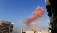 A picture shows the scene of a huge explosion that rocked the Lebanese capital Beirut on August 4, 2020. A large explosion rocked the Lebanese capital Beirut on Tuesday, an AFP correspondent said. The blast, which rattled entire buildings and broke glass,