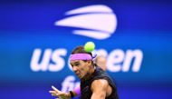  In this file photo Rafael Nadal of Spain hits a return to Daniil Medvedev of Russia during the men's Singles Finals match at the 2019 US Open at the USTA Billie Jean King National Tennis Center in New York on September 8, 2019. Defending champion Rafael 
