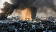 A picture shows a destroyed silo at the scene of an explosion at the port in the Lebanese capital Beirut on August 4, 2020. Two huge explosion rocked the Lebanese capital Beirut, wounding dozens of people, shaking buildings and sending huge plumes of smok