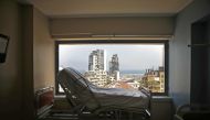 A room in the Saint George hospital in Beirut's neighbourhood of Ashrafieh remains empty of patients on August 13, 2020, more than a week after a massive blast in the nearby port heavily damaged the building./ AFP / PATRICK BAZ