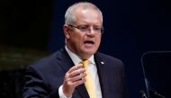 Australian Prime Minister Scott Morrison addresses the 74th session of the United Nations General Assembly at U.N. headquarters in New York City, New York, U.S., September 25, 2019. REUTERS/Carlo Allegri/File Photo