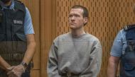 TOPSHOT - Australian white supremacist Brenton Tarrant attends his first day in court in Christchurch on August 24, 2020. / AFP / POOL / JOHN KIRK-ANDERSON
