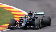 August 30, 2020 Mercedes' Lewis Hamilton in action during the race Pool via REUTERS/Lars Baron