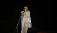(FILES) A file photo taken on October 7, 2010 shows Lebanese diva Fairuz (Fairouz) performing during a rare concert in the Lebanese capital Beirut. The Arab world's last living music legend Fairuz, who French president Emmanuel Macron is to visit Monday i