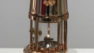 A lantern bearing the Tokyo 2020 Olympic flame is seen on display at the Olympic Museum in Tokyo on September 1, 2020.