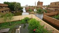 A picture shows flooded houses in Tuti island, where the Blue and White Nile merge in the Sudanese capital Khartoum, on September 3, 2020. / AFP / ASHRAF SHAZLY