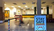 Social distancing signage is seen inside an empty branch of Travis Perkins that was closed down in Hackney, London, Britain September 8, 2020. REUTERS/Simon Newman