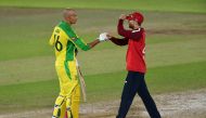 Cricket - Third T20 International - England v Australia - Rose Bowl, Southampton, Britain - September 8, 2020 Australia's Ashton Agar with England's Dawid Malan after winning the match Dan Mullan/Pool via REUTERS
