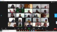 Students and staff of DPS-Modern Indian School during the virtual meeting.