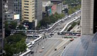 Police buses are parked surrounding the Gwanghwamun square to prevent unexpected anti-government protests amid the coronavirus disease (COVID-19) pandemic in central Seoul, South Korea, October 3, 2020. REUTERS/Heo Ran