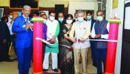 Ambassador of India, H E Dr. Deepak Mittal, inaugurating a painting exhibition in the Ashoka Hall of the Indian Cultural Centre.